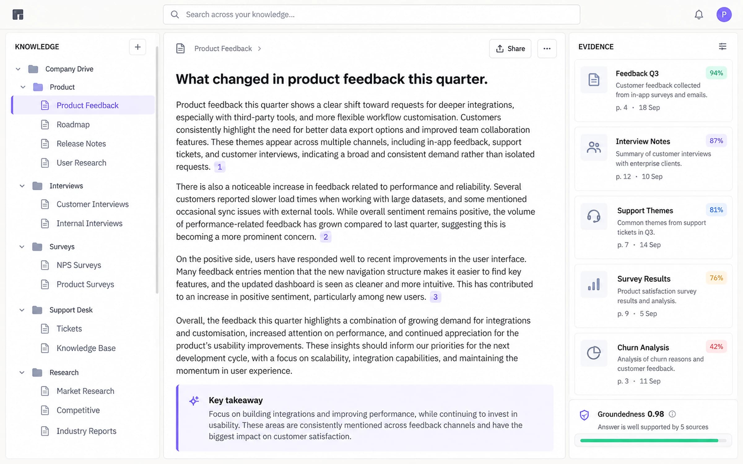 CORTEX, enterprise ai knowledge platform — product interface