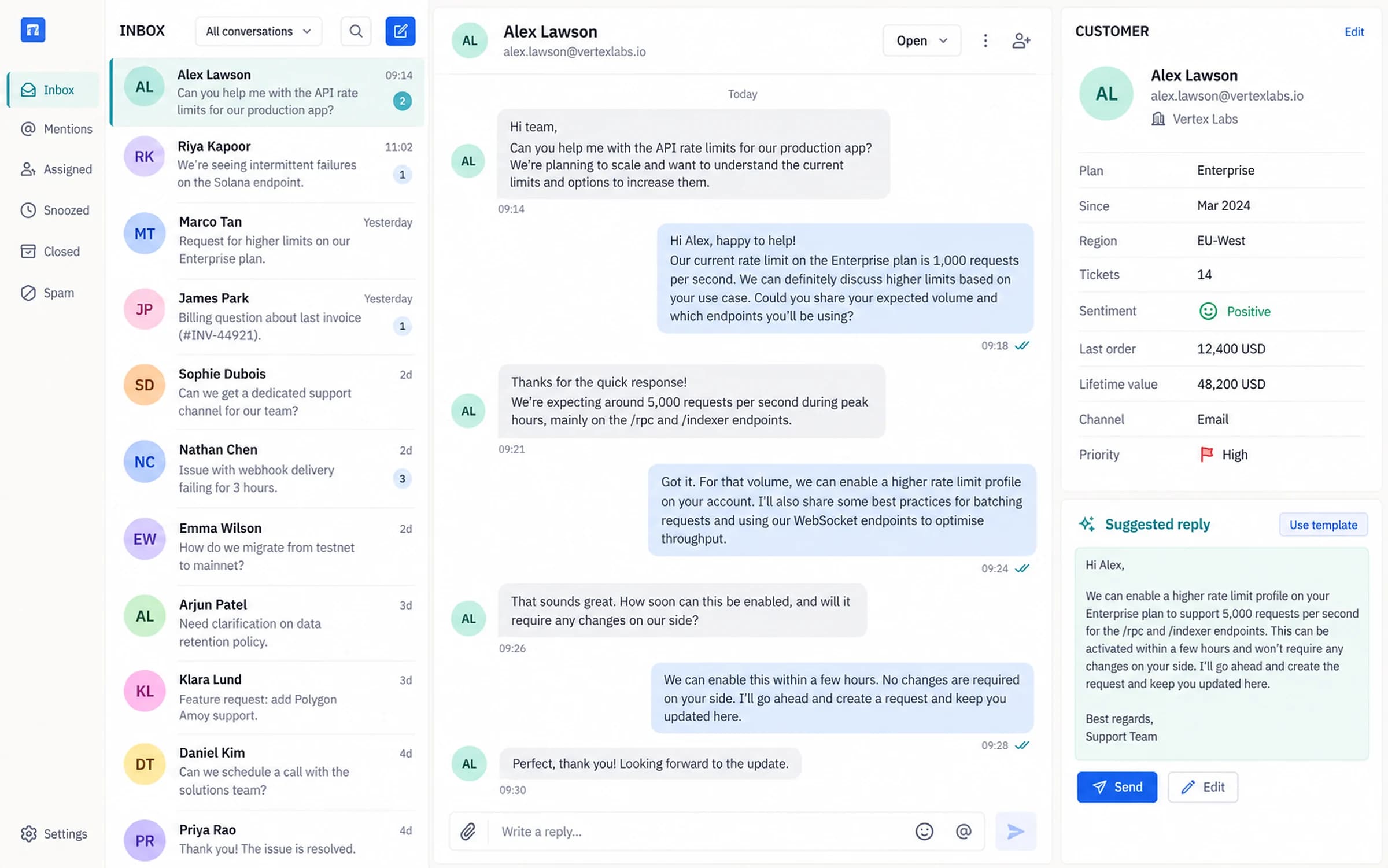 NOVA, ai customer operations platform — product interface